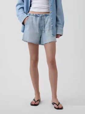 3,5“ ultraweiche, tief sitzende Easy-Denim-Shorts