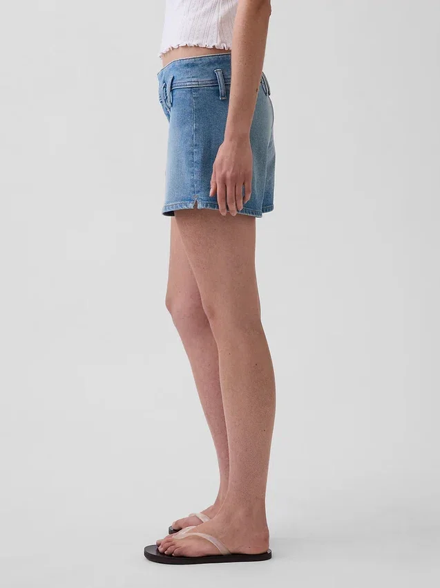 3" Denim-Shorts mit niedriger Leibhöhe