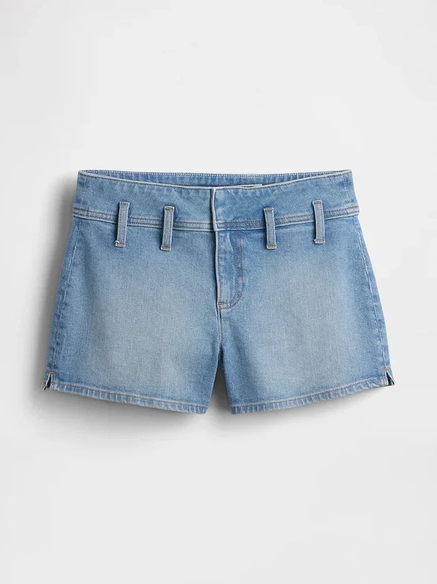 3" Denim-Shorts mit niedriger Leibhöhe