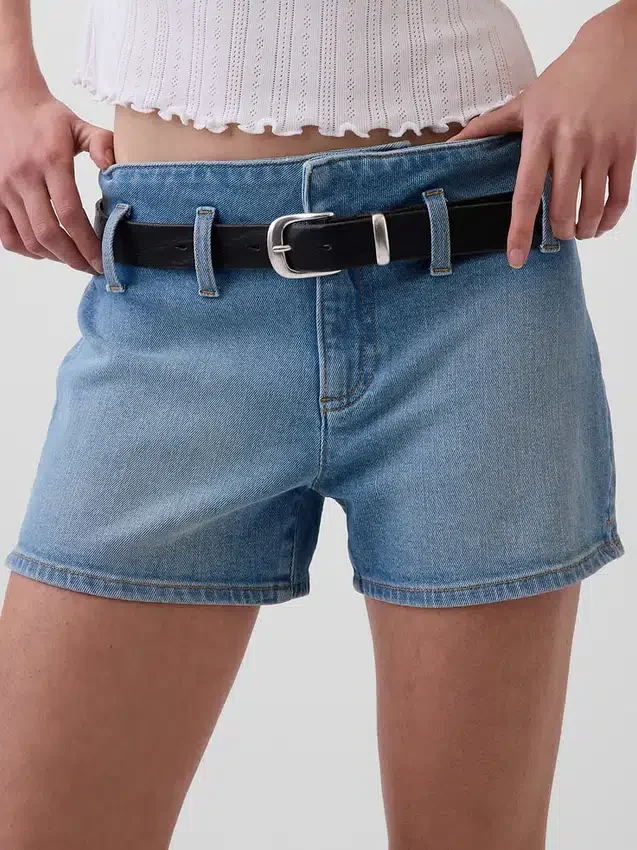 3" Denim-Shorts mit niedriger Leibhöhe
