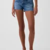 3" Denim-Shorts mit niedriger Leibhöhe und Schnürung