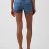 3" Denim-Shorts mit niedriger Leibhöhe und Schnürung