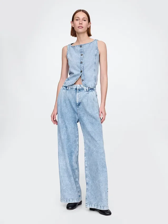 365 High-Rise-Jeanshose aus ultrweichem Denim mit Falten