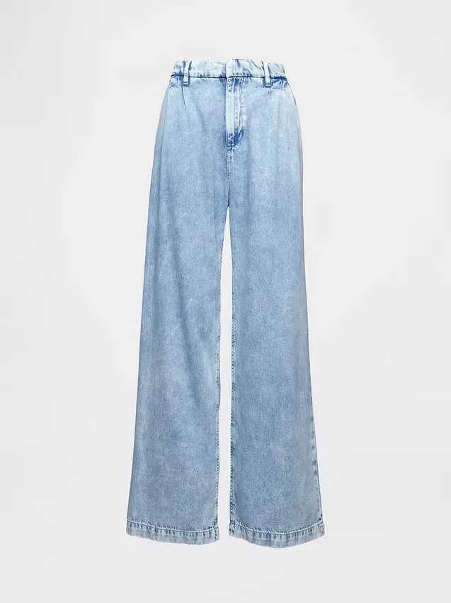 365 High-Rise-Jeanshose aus ultrweichem Denim mit Falten
