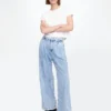 365 High-Rise-Jeanshose aus ultrweichem Denim mit Falten