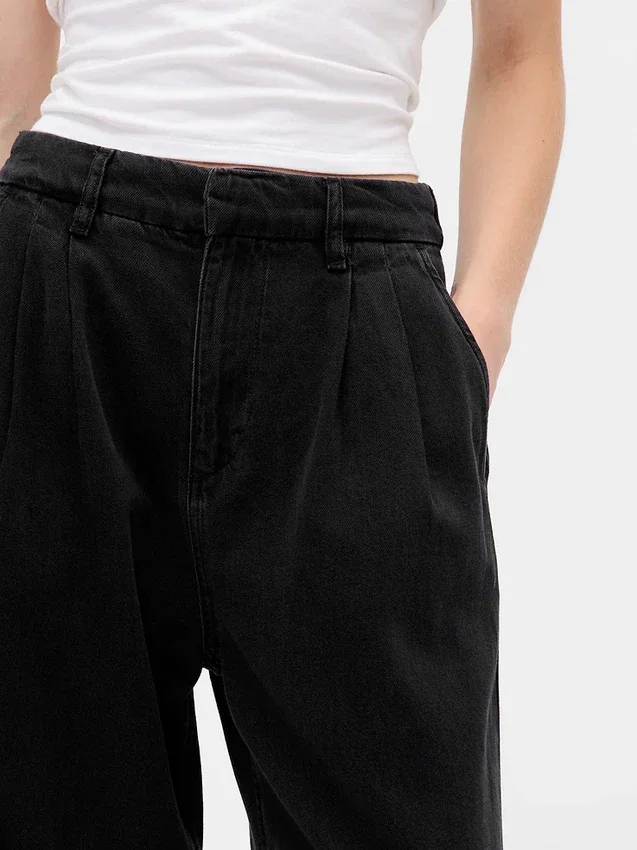 365 High-Rise-Jeanshose aus ultrweichem Denim mit Falten