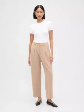 365 Hoch taillierte, gebürstete Twill-Hose mit schmal zulaufendem Bein