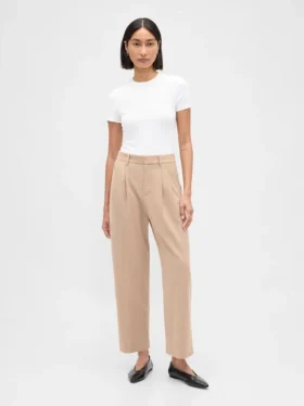 365 Hoch taillierte, gebürstete Twill-Hose mit schmal zulaufendem Bein
