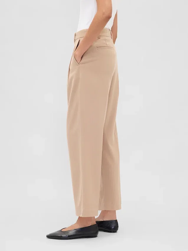 365 Hoch taillierte, gebürstete Twill-Hose mit schmal zulaufendem Bein