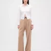 365 Hoch taillierte, plissierte Hose aus gebürstetem Twill