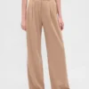 365 Hoch taillierte, plissierte Hose aus gebürstetem Twill