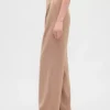 365 Hoch taillierte, plissierte Hose aus gebürstetem Twill