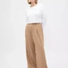 365 Hoch taillierte, plissierte Hose aus gebürstetem Twill