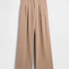 365 Hoch taillierte, plissierte Hose aus gebürstetem Twill