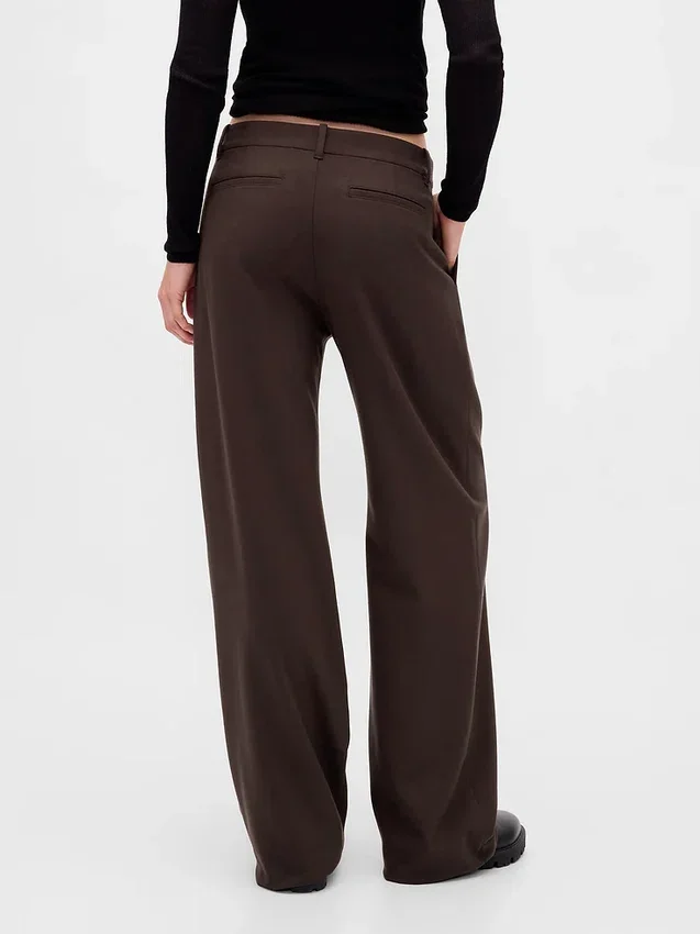 365 Low-Rise-Hose aus gebürstetem Twill mit Falten
