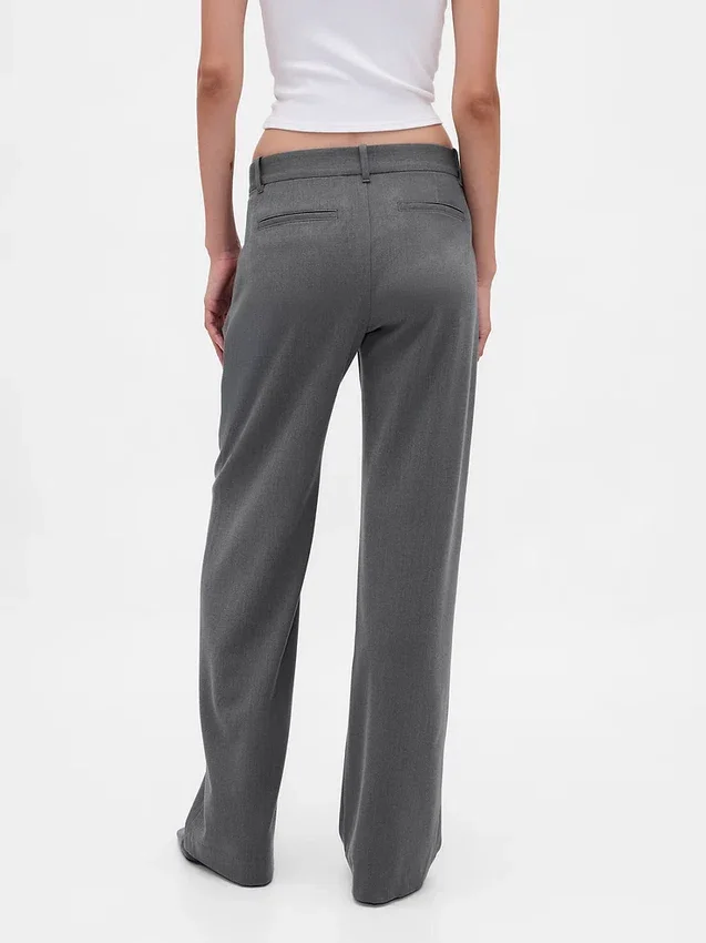 365 Low-Rise-Hose aus gebürstetem Twill mit Falten
