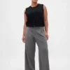 365 Low-Rise-Hose aus gebürstetem Twill mit Falten