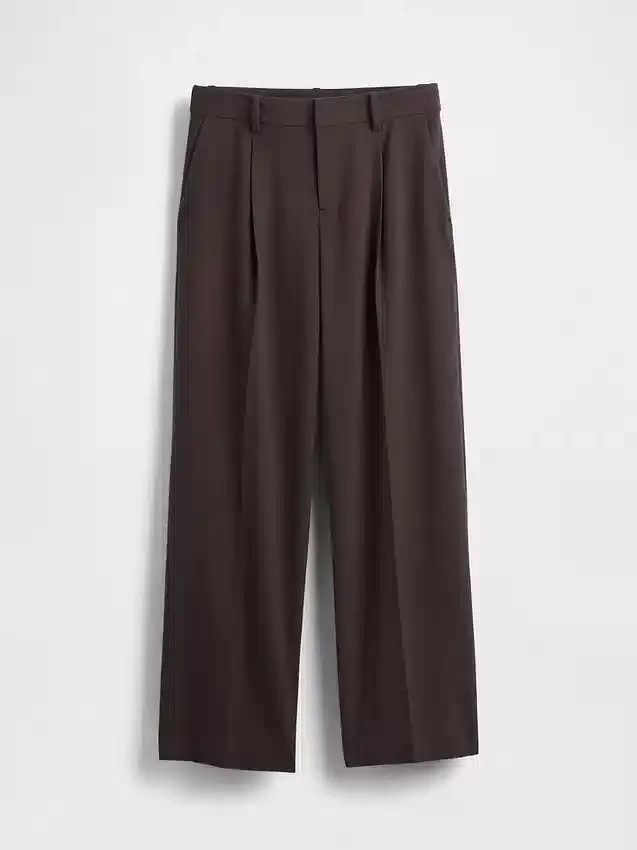365 Low-Rise-Hose aus gebürstetem Twill mit Falten