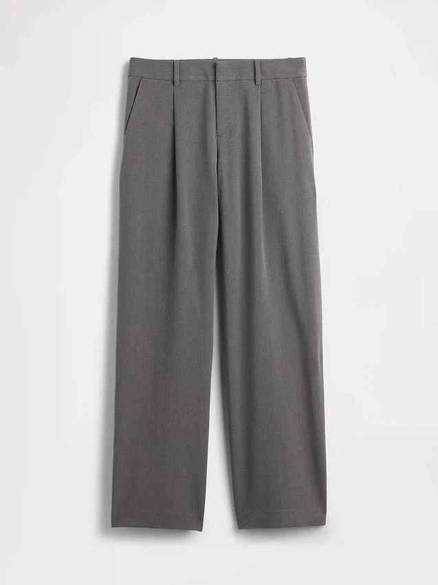 365 Low-Rise-Hose aus gebürstetem Twill mit Falten