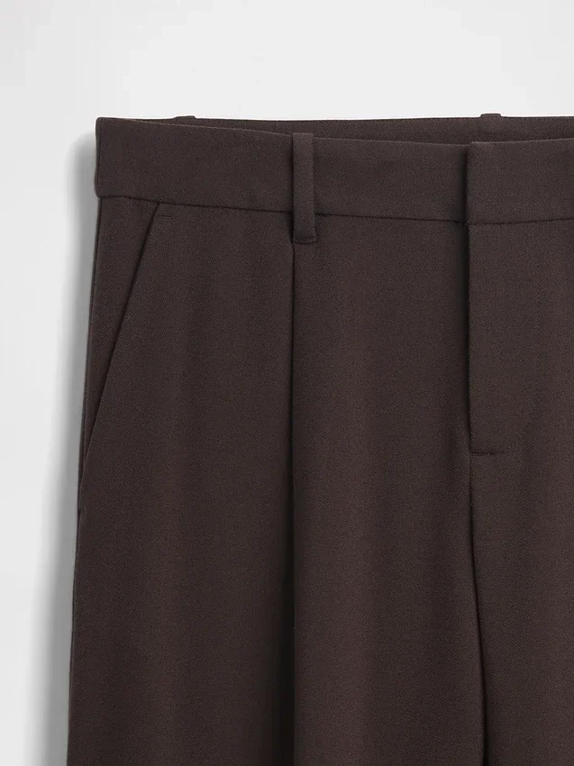 365 Low-Rise-Hose aus gebürstetem Twill mit Falten