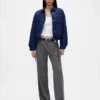 365 Low-Rise-Hose aus gebürstetem Twill mit Falten