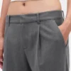 365 Low-Rise-Hose aus gebürstetem Twill mit Falten