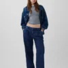 365 Low-Rise-Jeanshose mit Falten