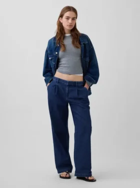 365 Low-Rise-Jeanshose mit Falten