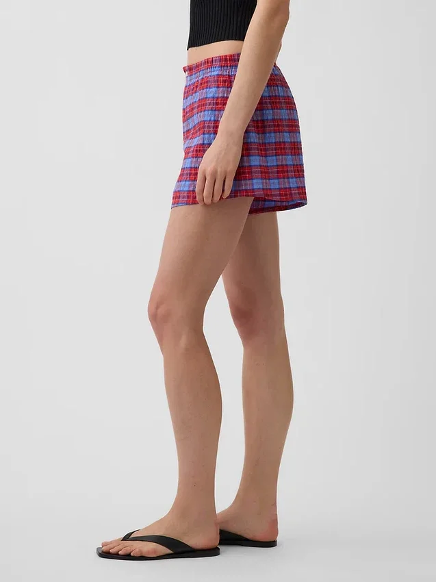 4" Boxershorts aus Seersucker mit Karomuster