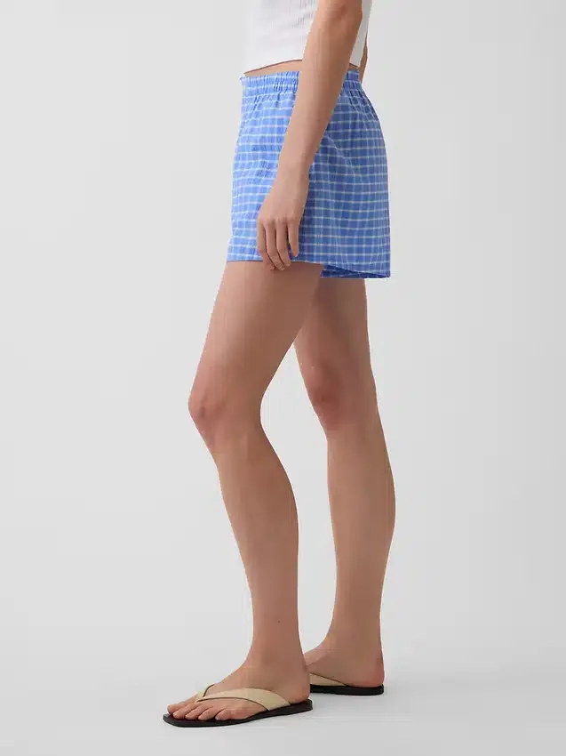 4" Boxershorts aus Seersucker mit Karomuster