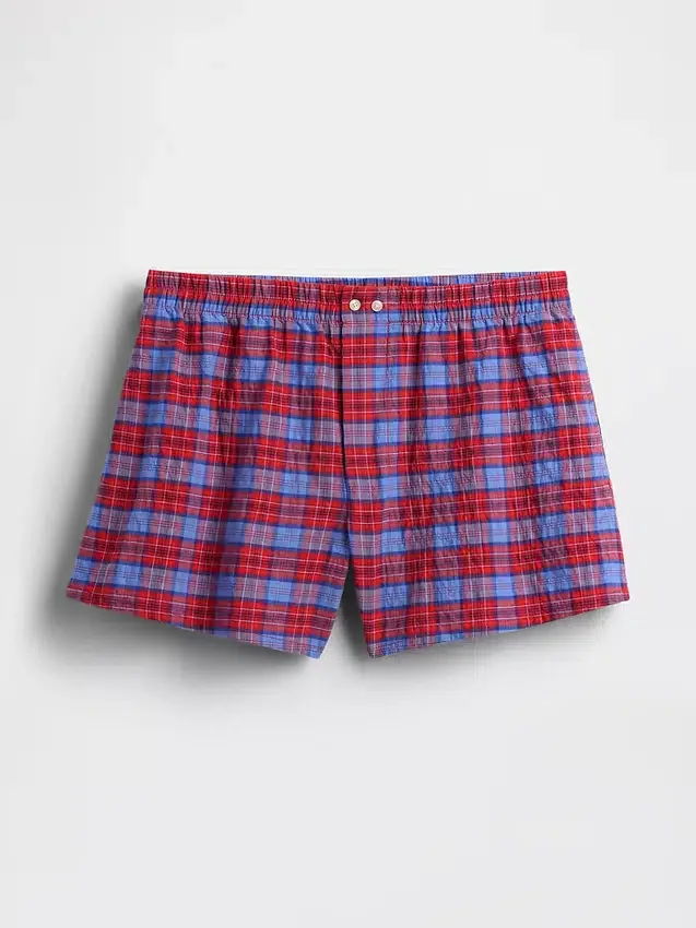 4" Boxershorts aus Seersucker mit Karomuster