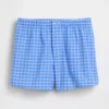4" Boxershorts aus Seersucker mit Karomuster