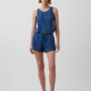 4" Easy-Shorts aus Baumwollgaze-Denim