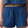 4" Easy-Shorts aus Baumwollgaze-Denim