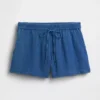 4" Easy-Shorts aus Baumwollgaze-Denim