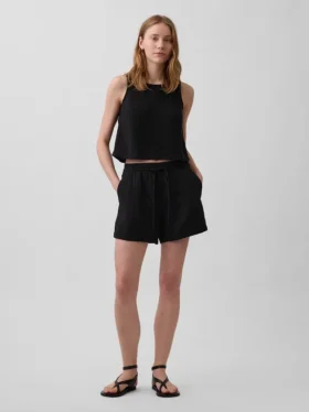 4" Easy-Shorts aus Baumwollgaze mit mittlerer Leibhöhe