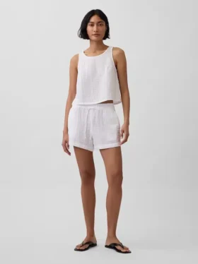 4" Easy-Shorts aus Baumwollgaze mit mittlerer Leibhöhe