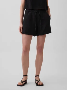 4″ Easy-Shorts aus Baumwollgaze mit mittlerer Leibhöhe