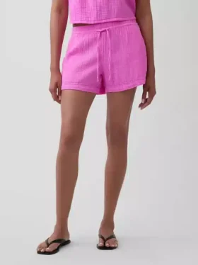 4″ Easy-Shorts aus Baumwollgaze mit mittlerer Leibhöhe