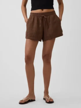 4″ Easy-Shorts aus Baumwollgaze mit mittlerer Leibhöhe