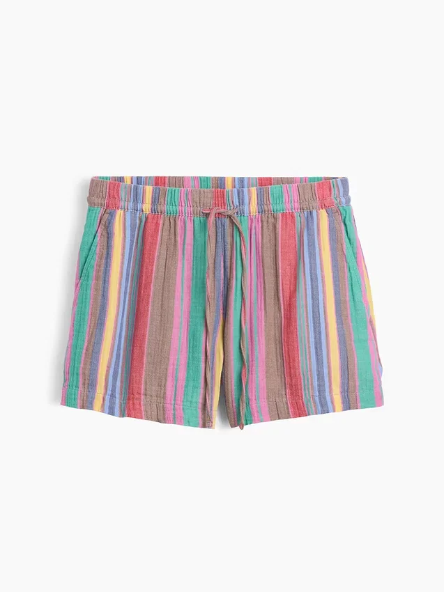 4" Easy-Shorts aus Baumwollgaze mit mittlerer Leibhöhe