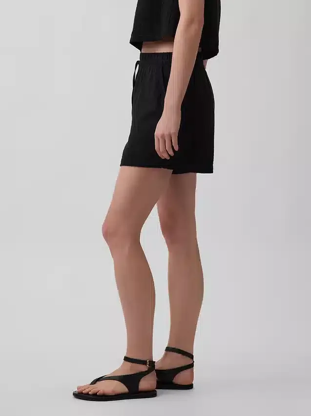 4" Easy-Shorts aus Baumwollgaze mit mittlerer Leibhöhe