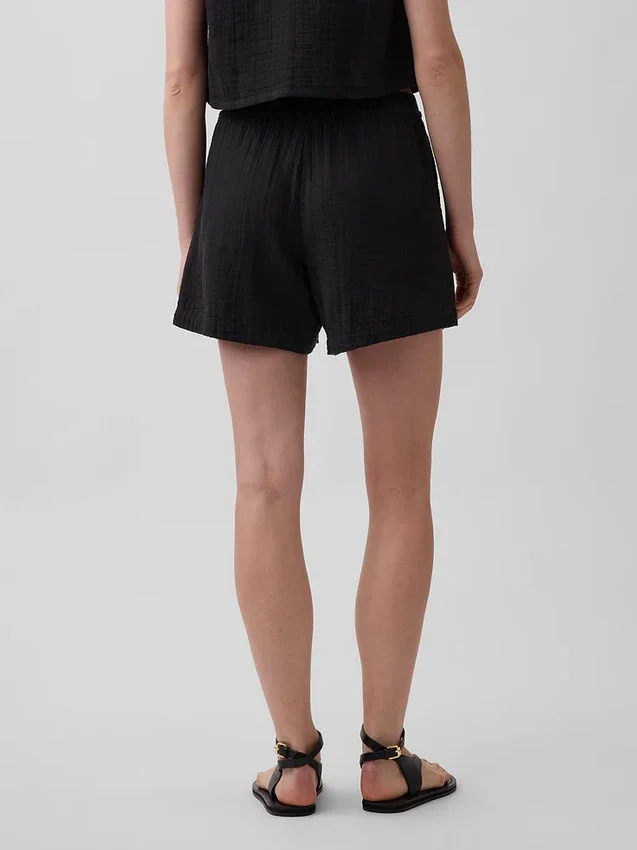 4" Easy-Shorts aus Baumwollgaze mit mittlerer Leibhöhe
