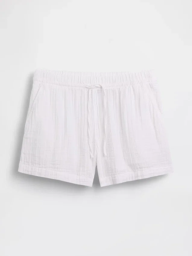 4" Easy-Shorts aus Baumwollgaze mit mittlerer Leibhöhe