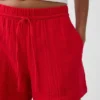 4" Easy-Shorts aus Baumwollgaze mit mittlerer Leibhöhe