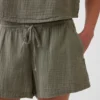4" Easy-Shorts aus Baumwollgaze mit mittlerer Leibhöhe