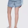 4" Mid Rise, ultraweiche, locker sitzende Shorts mit abgeschnittenem Saum