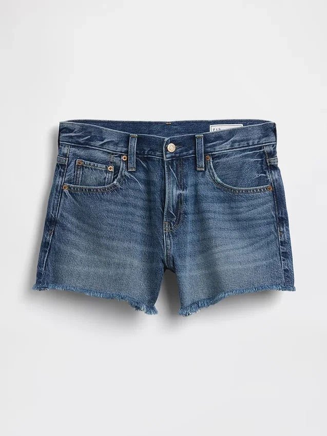 4" Mid Rise, ultraweiche, locker sitzende Shorts mit abgeschnittenem Saum