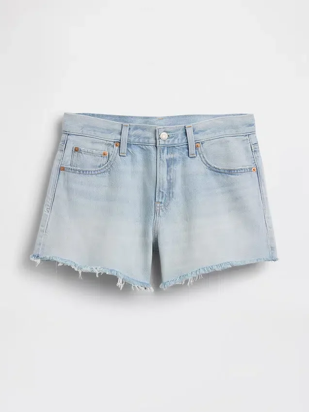 4" Mid Rise, ultraweiche, locker sitzende Shorts mit abgeschnittenem Saum