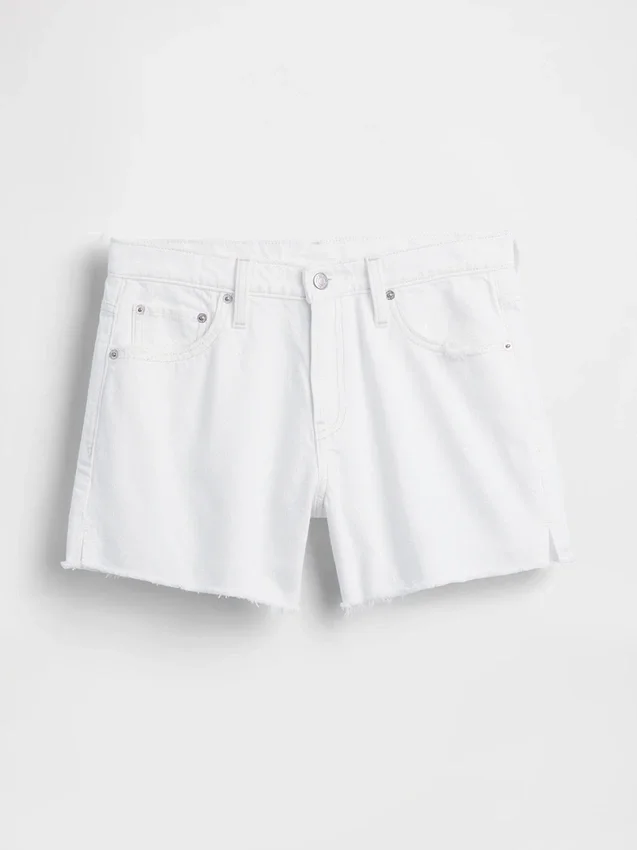 4" Mid Rise, ultraweiche, locker sitzende Shorts mit abgeschnittenem Saum